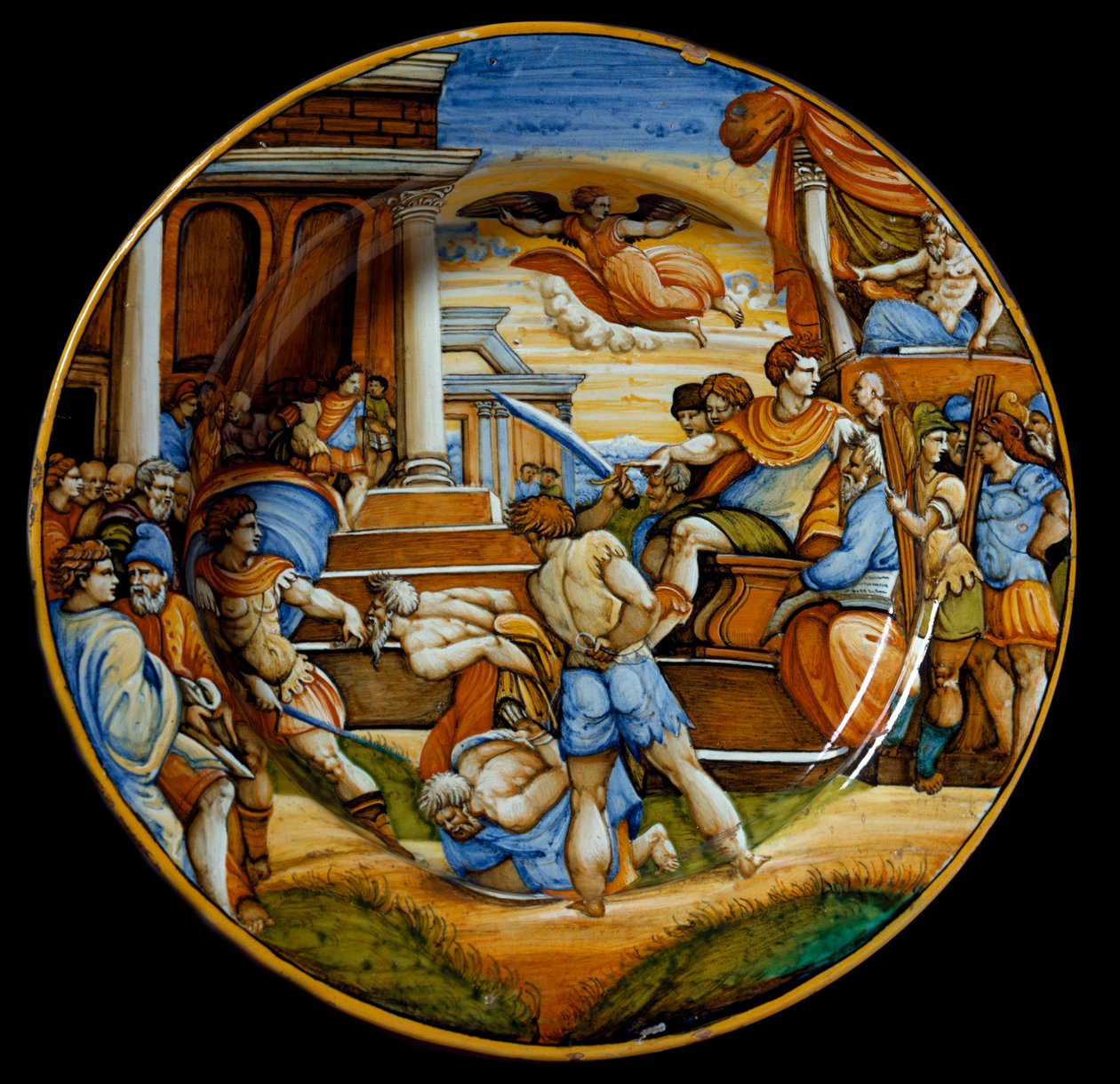 Męczeństwo braci Jana i Pawła za panowania cesarza Juliana Apostaty (Flavius Claudius Julianus (331-363), wyprodukowany w Urbino we Włoszech. 1540 okolice Florencji, Museo Nazionale del Bargello autorstwa Italian School