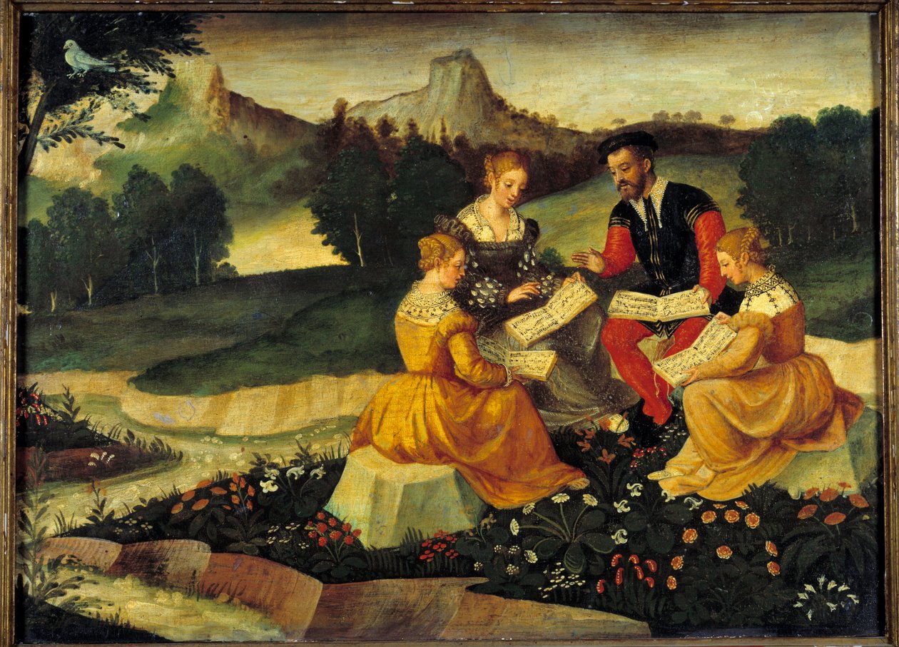 Koncert wokalny Malarstwo Szkoły Włoskiej. 16 wiek. Bourges, Hotel Lallemant autorstwa Italian School