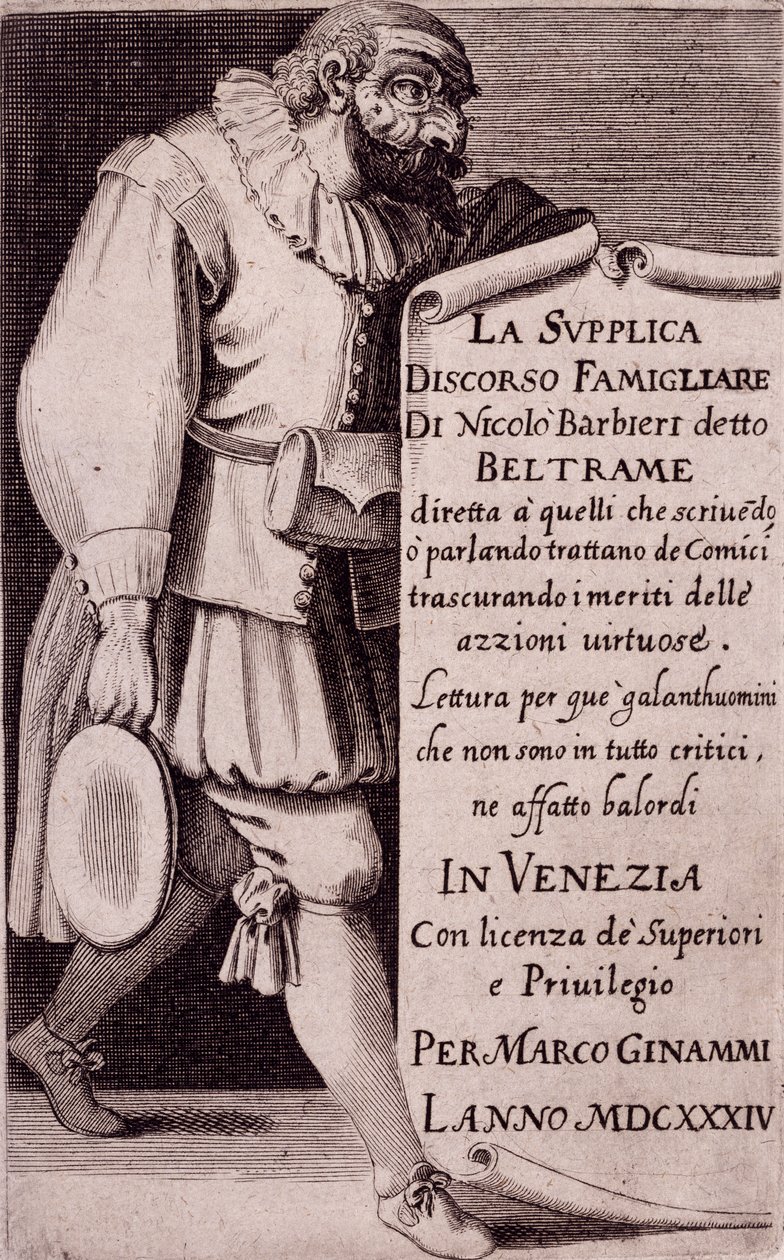 Strona tytułowa „Petition” Niccolo Barbieri, Wenecja autorstwa Italian School