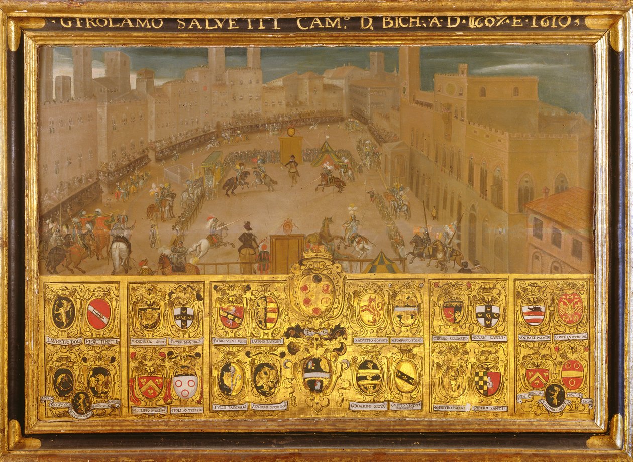 Turniej na Piazza del Campo, Siena, 1607-10 autorstwa Italian School