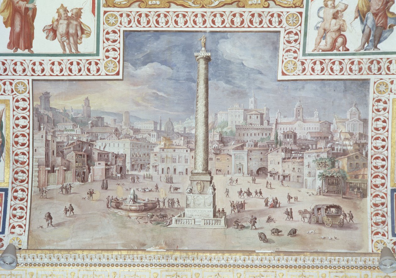 Kolumna Trajansa, Forum Trajansa, Rzym autorstwa Italian School