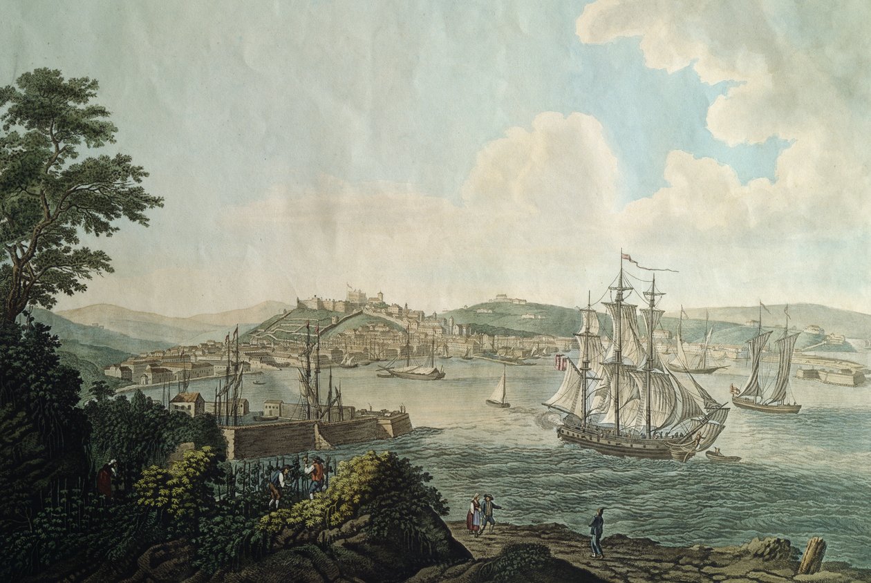 Miasto Triest i jego wolny port, Włochy autorstwa Italian School