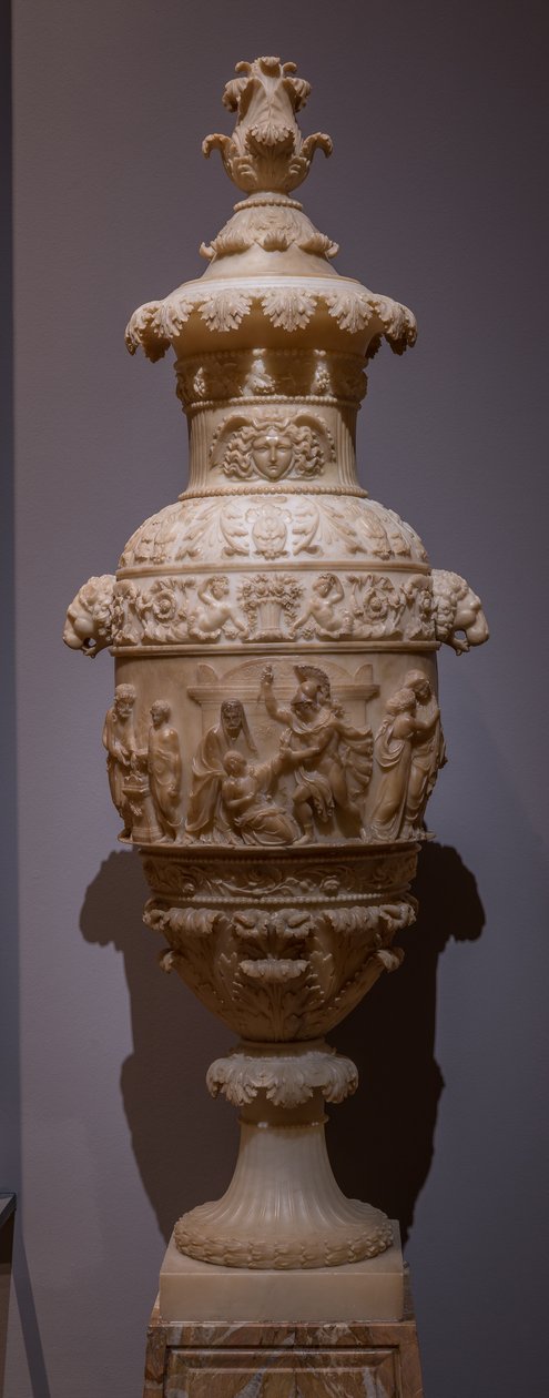 Wazon ze sceną klasycystyczną: Ofiara Polikseny, ok. 1825 (alabaster) autorstwa Italian School