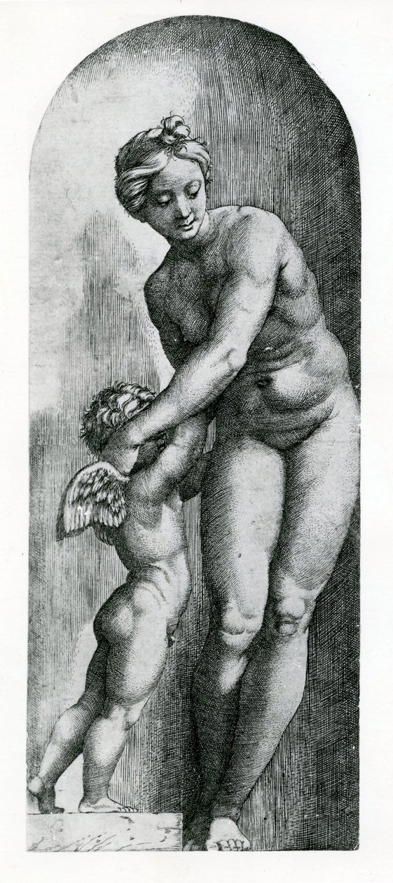 Wenus i Amor, XVII wiek autorstwa Italian School