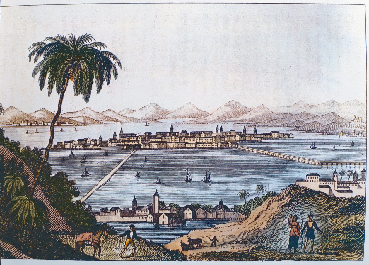 Widok na miasto Meksyk, 1714 autorstwa Italian School