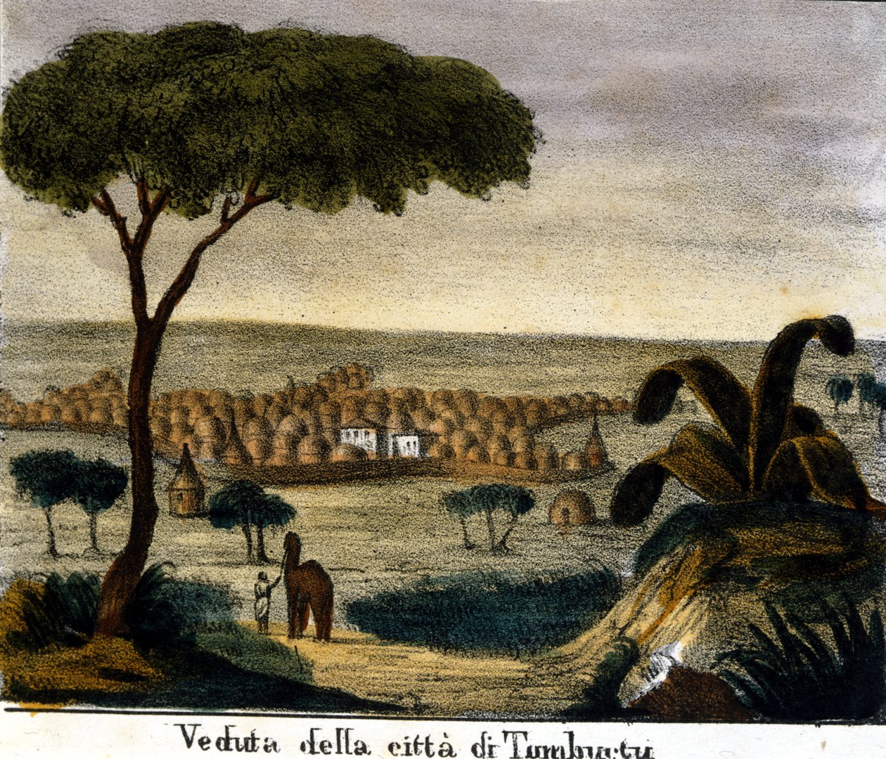 Widok miasta Timbuktu w Mali w XIX wieku. autorstwa Italian School