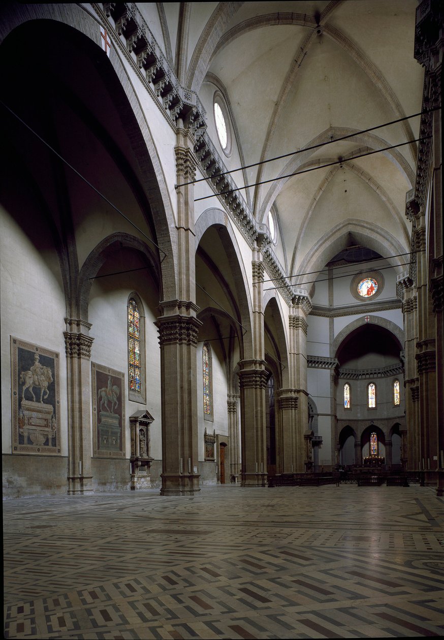 Widok wnętrza katedry we Florencji (Duomo Santa Maria del Fiore). XIV-XV wiek, Florencja, Włochy autorstwa Italian School