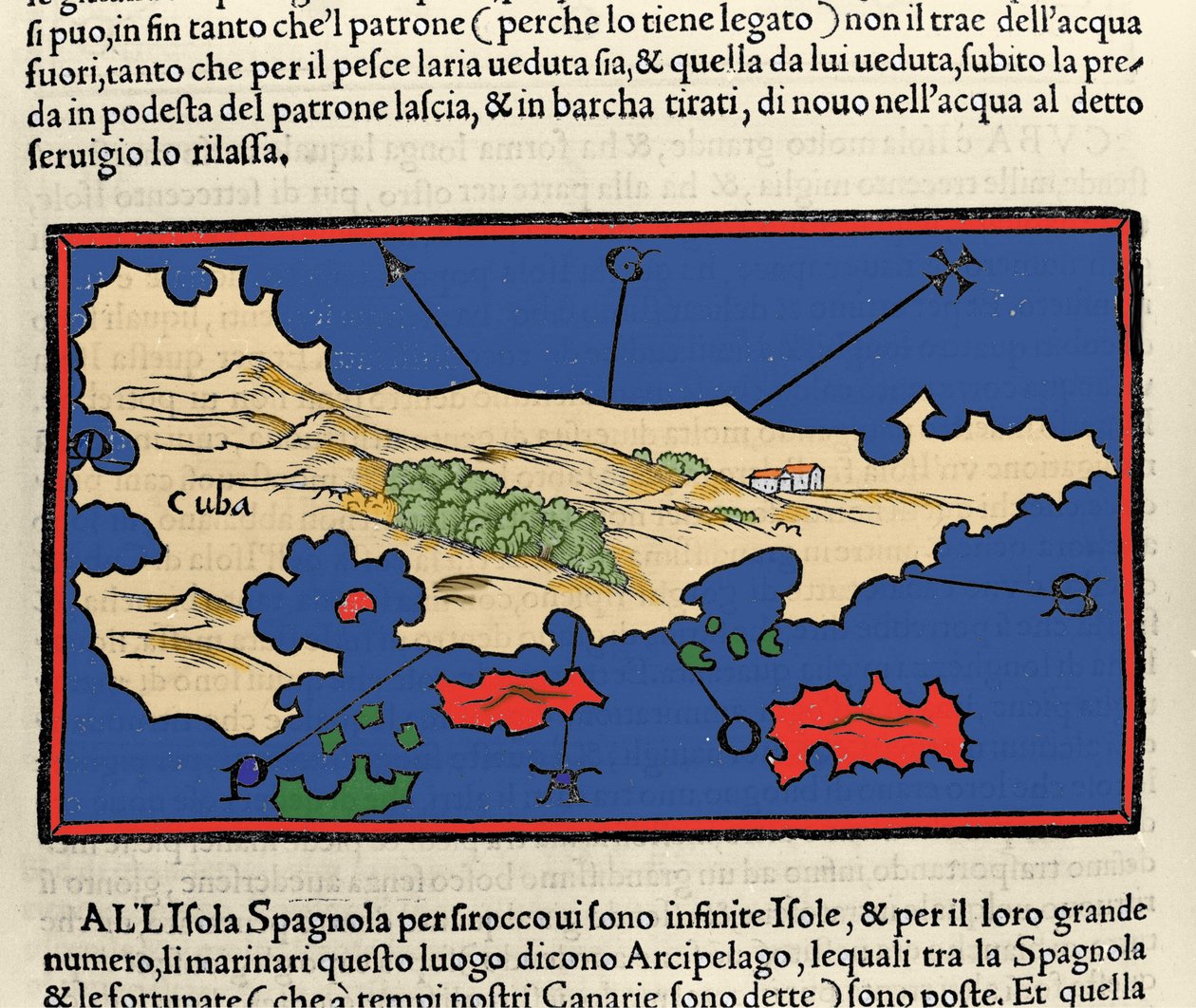 Widok na wyspę Kuba. Isolario (mapa wysp) autorstwa Benedetto Bordone. Wenecja 1547 autorstwa Italian School