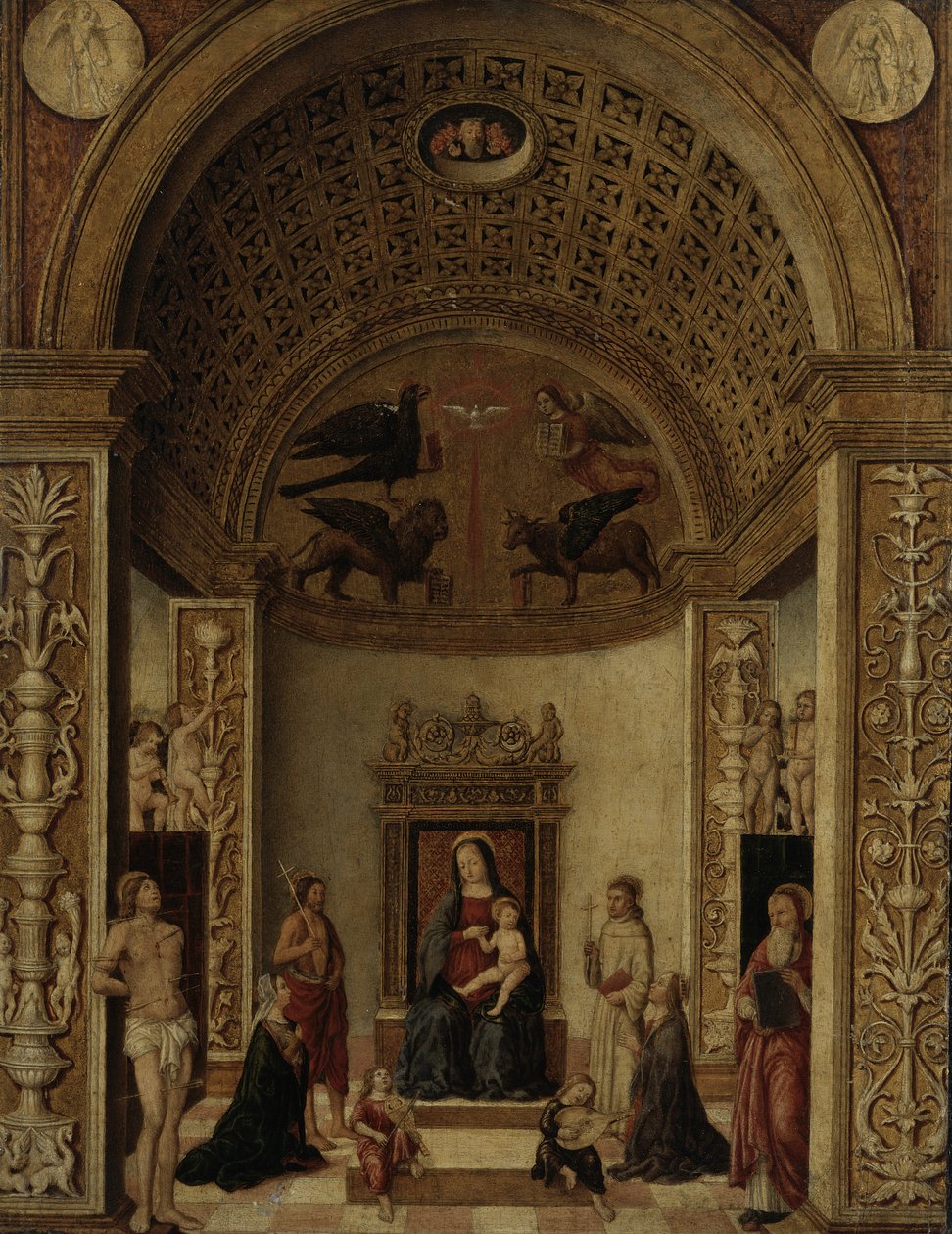 Intronizacja Dziewicy i Dzieciątka, ok. 1500-20 autorstwa Italian School