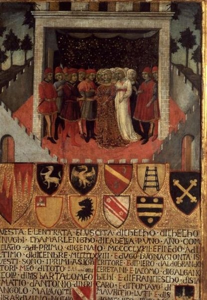 Uczta weselna, Sienen, ok. 1400 autorstwa Italian School