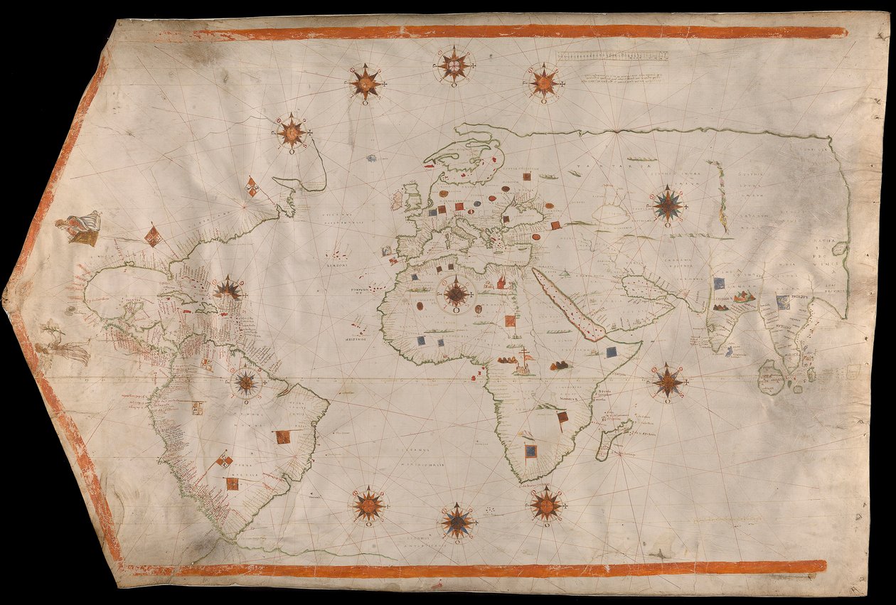 Mapa świata na welinie, ok. 1540 r. (welin) autorstwa Italian School