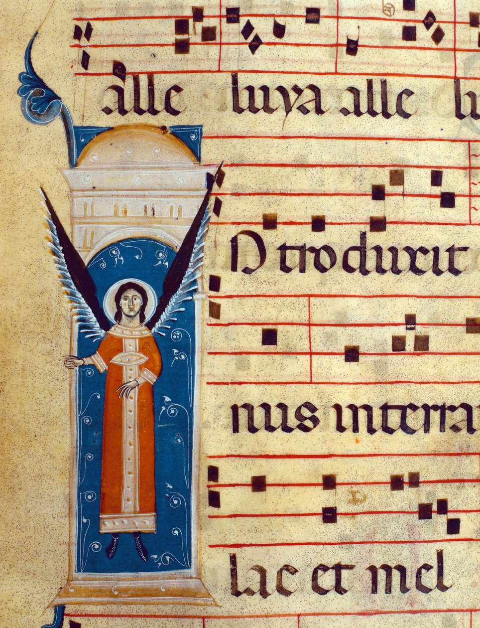 fol 4v. Fragment anioła z Graduału, ok. 1260 (detal z 415713) autorstwa Italian School