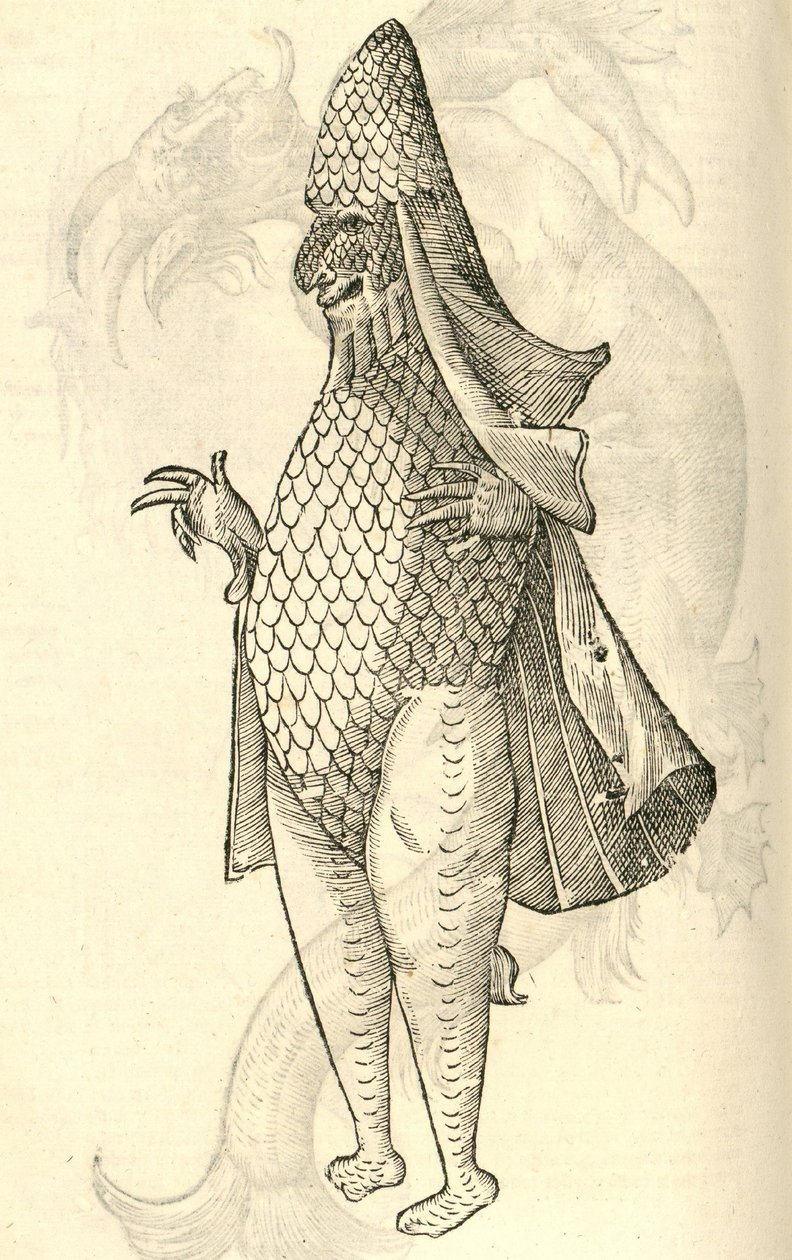 ilustracja przedstawiająca Monstro Marinus z filmu „Historia potworów Aldrovandisa”, 1642 r. autorstwa Italian School