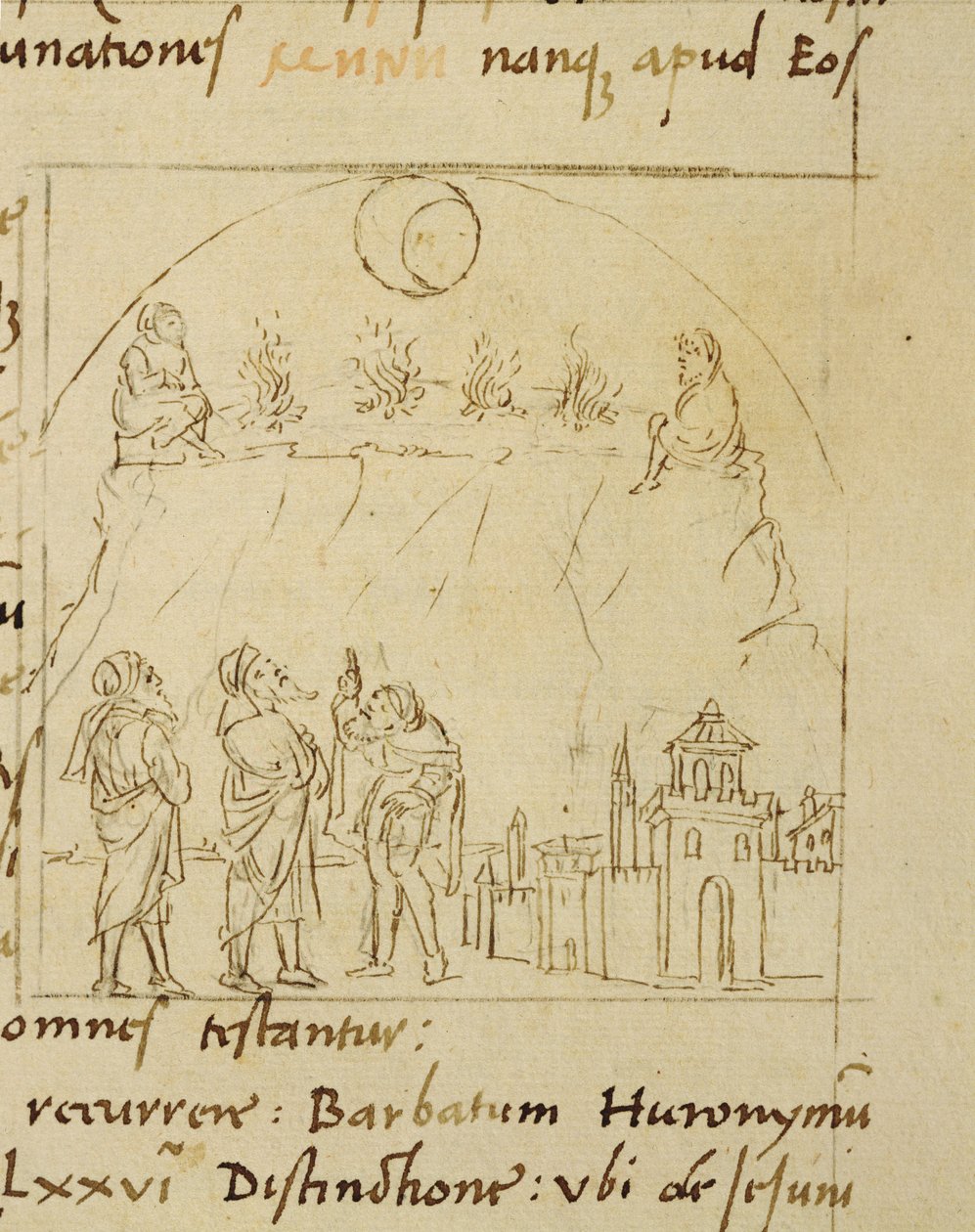 Ms.LAT.446 fol.2v Mędrcy badają ruch gwiazd, aby określić dokładną datę Paschy, od Ortopascha przez pielgrzyma Priscian autorstwa Italian School Italian School