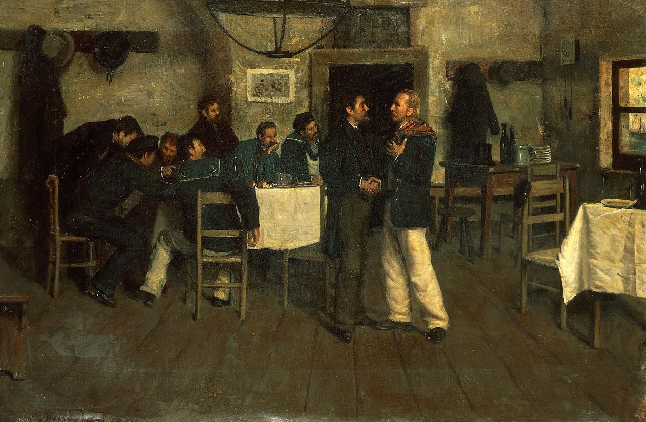 Spotkanie Giuseppe Garibaldiego z Giovanni Battista Cuneo w Taganrogu nad Morzem Czarnym autorstwa Italo Nunes Vais