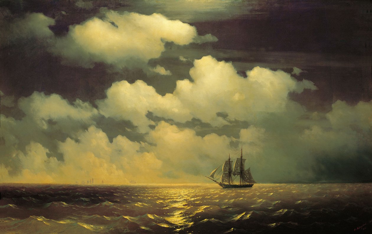 Brig Mercury po pokonaniu dwóch tureckich okrętów autorstwa Ivan Konstantinovich Aivazovsky