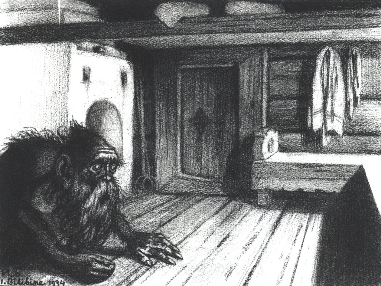 Domovoi, duch domu, 1934 (węgiel na papierze) autorstwa Ivan Yakovlevich Bilibin