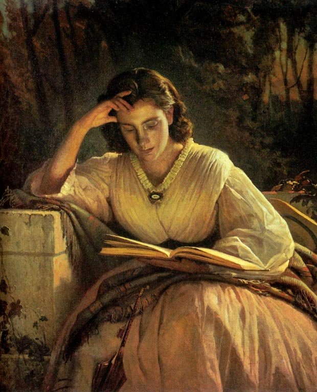 Czytanie woman.n: . 1863.n autorstwa Ivan Nikolaevich Kramskoy