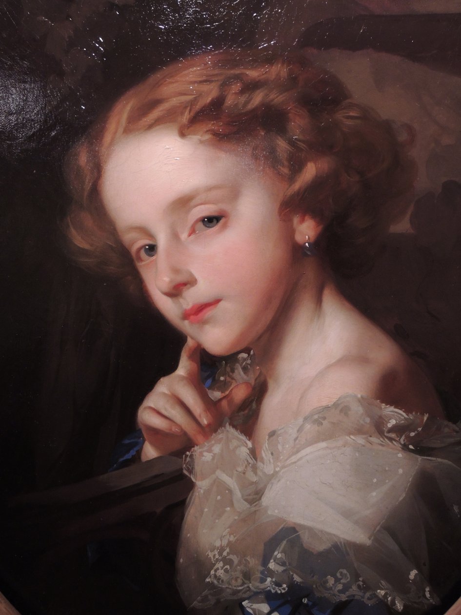 Makarow I. K. Portret córki artysty. Portret dziewczynki. 1852. Olej na płótnie. Muzeum Historii, Architektury i Sztuki w Rybińsku - rezerwat.  Rybińscy muzealnicy założyli, że modelką artysty była księżna Eugenia Maksimilianowna L autorstwa Ivan Makarov