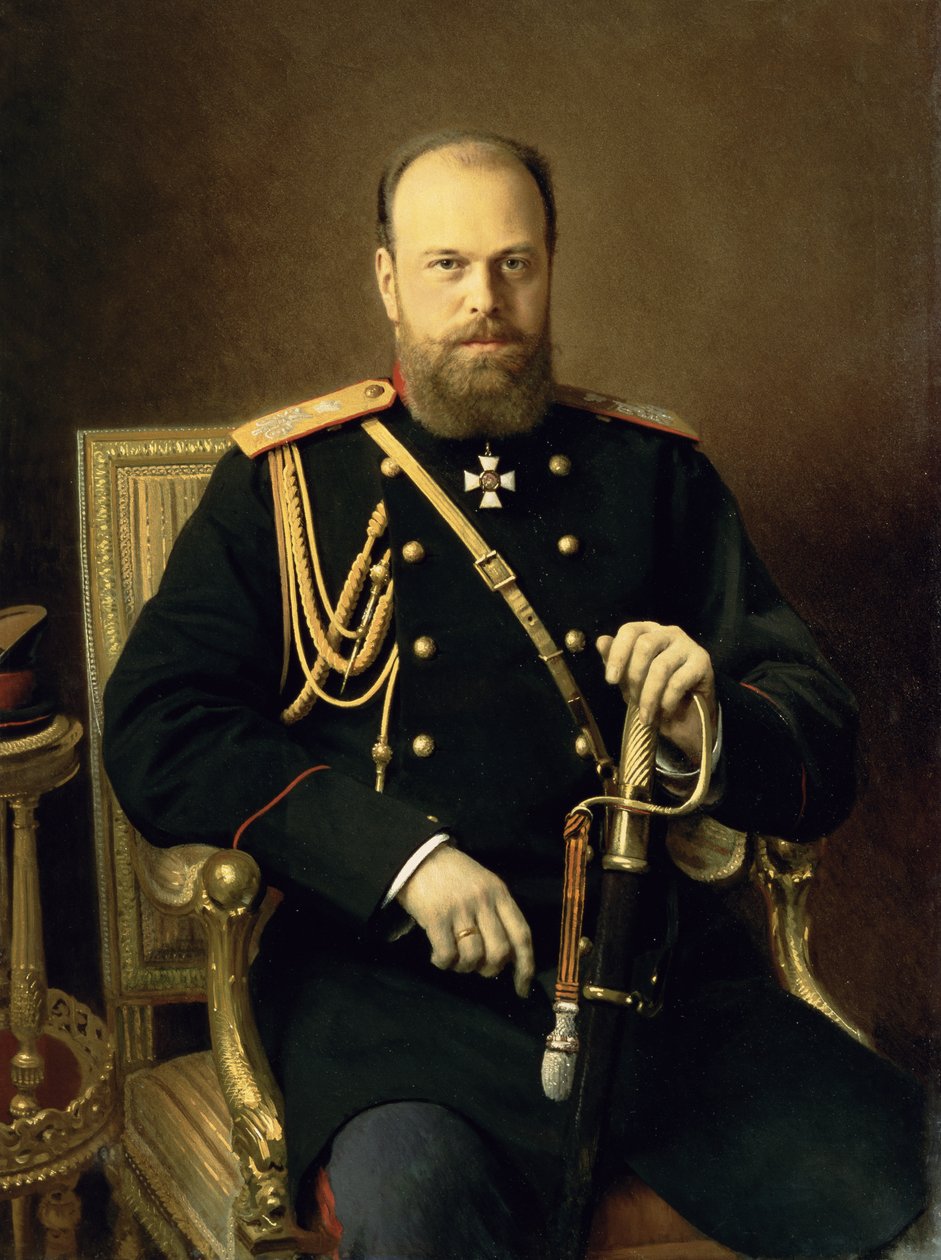 Portret cesarza Aleksandra III (1845-94) 1886 autorstwa Ivan Nikolaevich Kramskoy