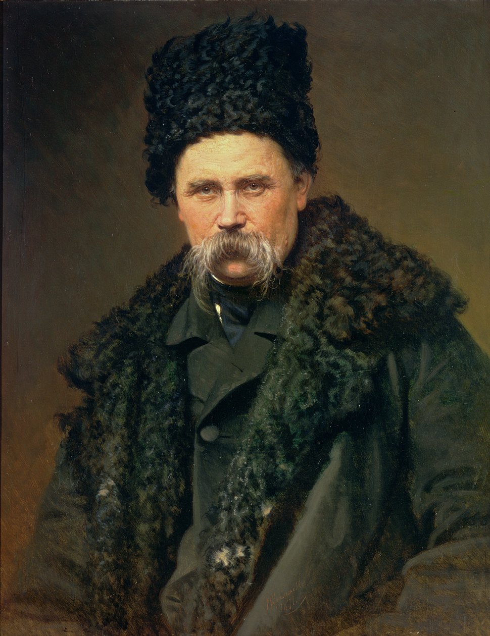 Portret ukraińskiego autora Tarasa Grigorowicza Szewczenki (1814-61), 1871 autorstwa Ivan Nikolaevich Kramskoy