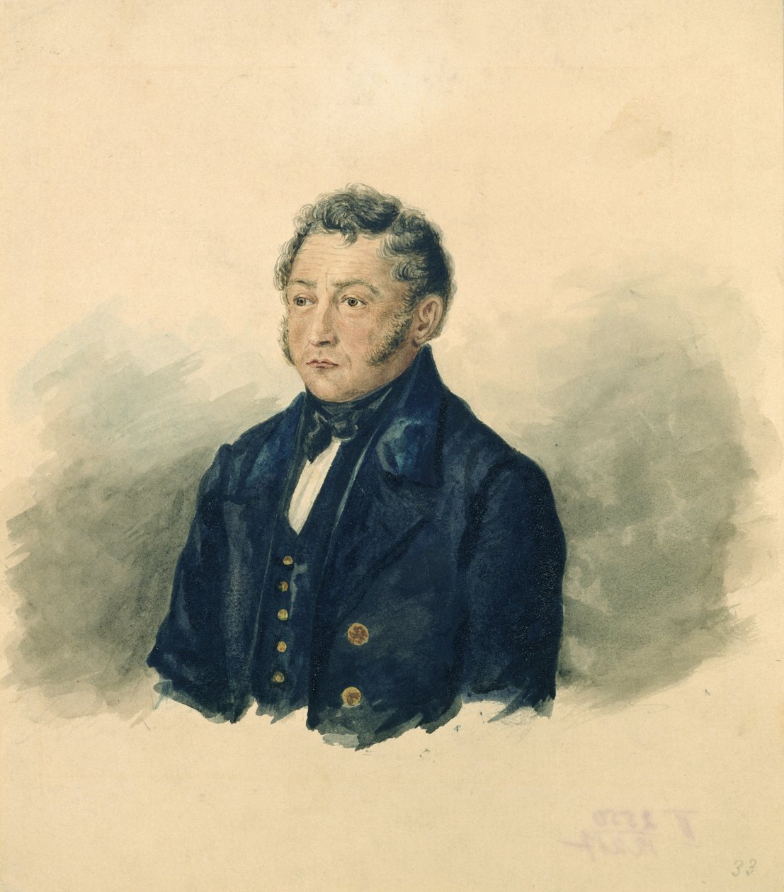 Portret Fadeia Venediktovicha Bulgarina, ok. 1840 r. autorstwa Ivan Nikolayevich Terebenev