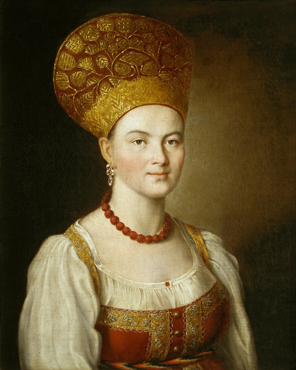 Portret nieznanej kobiety w rosyjskim stroju autorstwa Ivan Petrovich Argunov