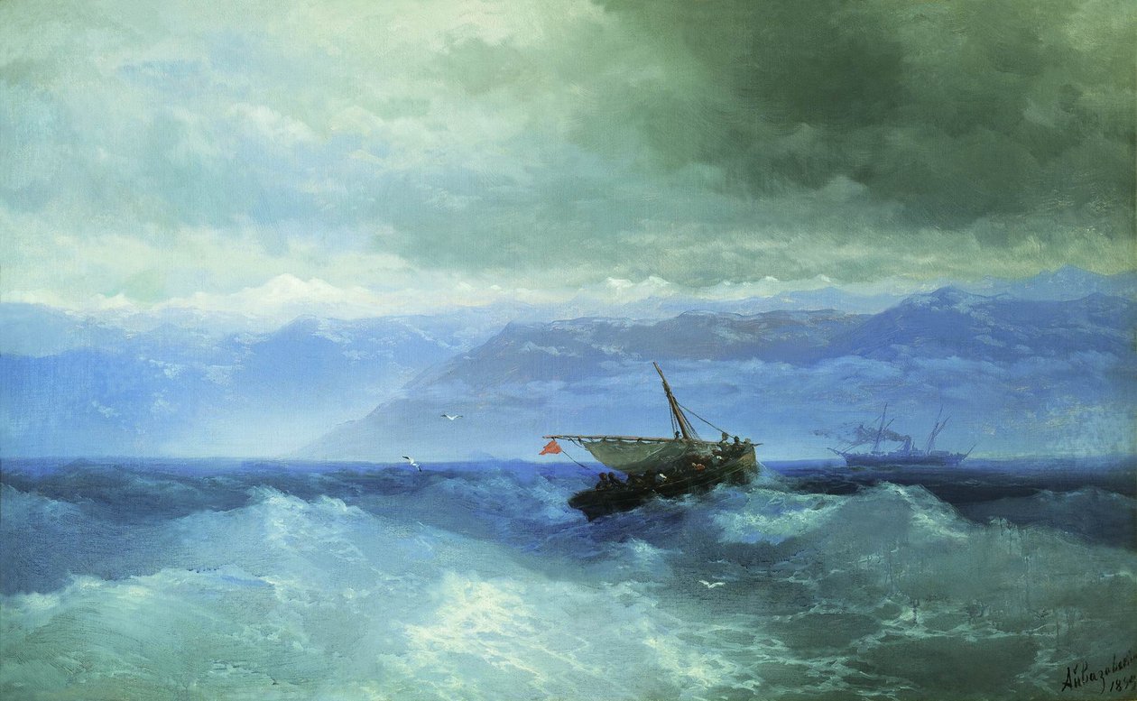 Rosyjski: "Góry Kaukazu od strony morza" Góry Kaukazu od strony morza autorstwa Ivan Aivazovsky