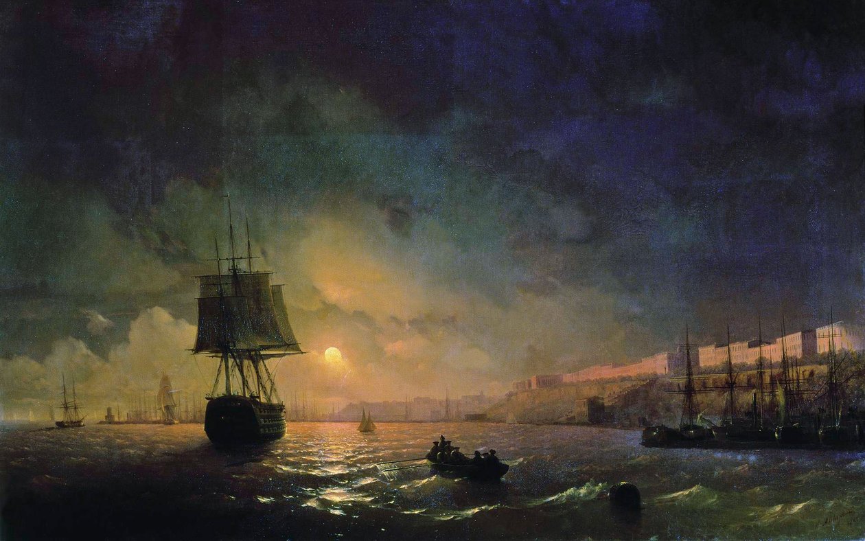 Rosyjski: "Widok Odessy w świetle księżyca w nocy" Odessa w świetle księżyca autorstwa Ivan Aivazovsky