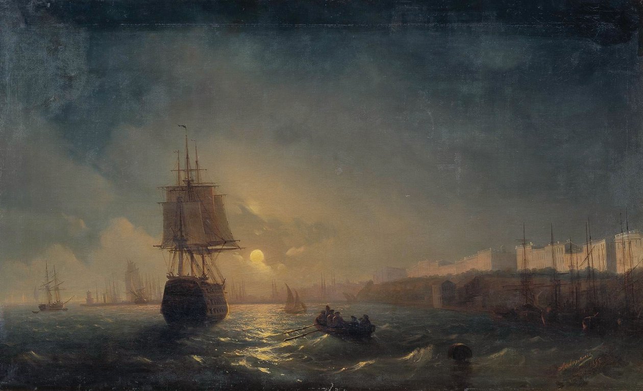 Rosyjski: "Widok Odessy w księżycową noc" Widok Odessy w księżycową noc autorstwa Ivan Aivazovsky