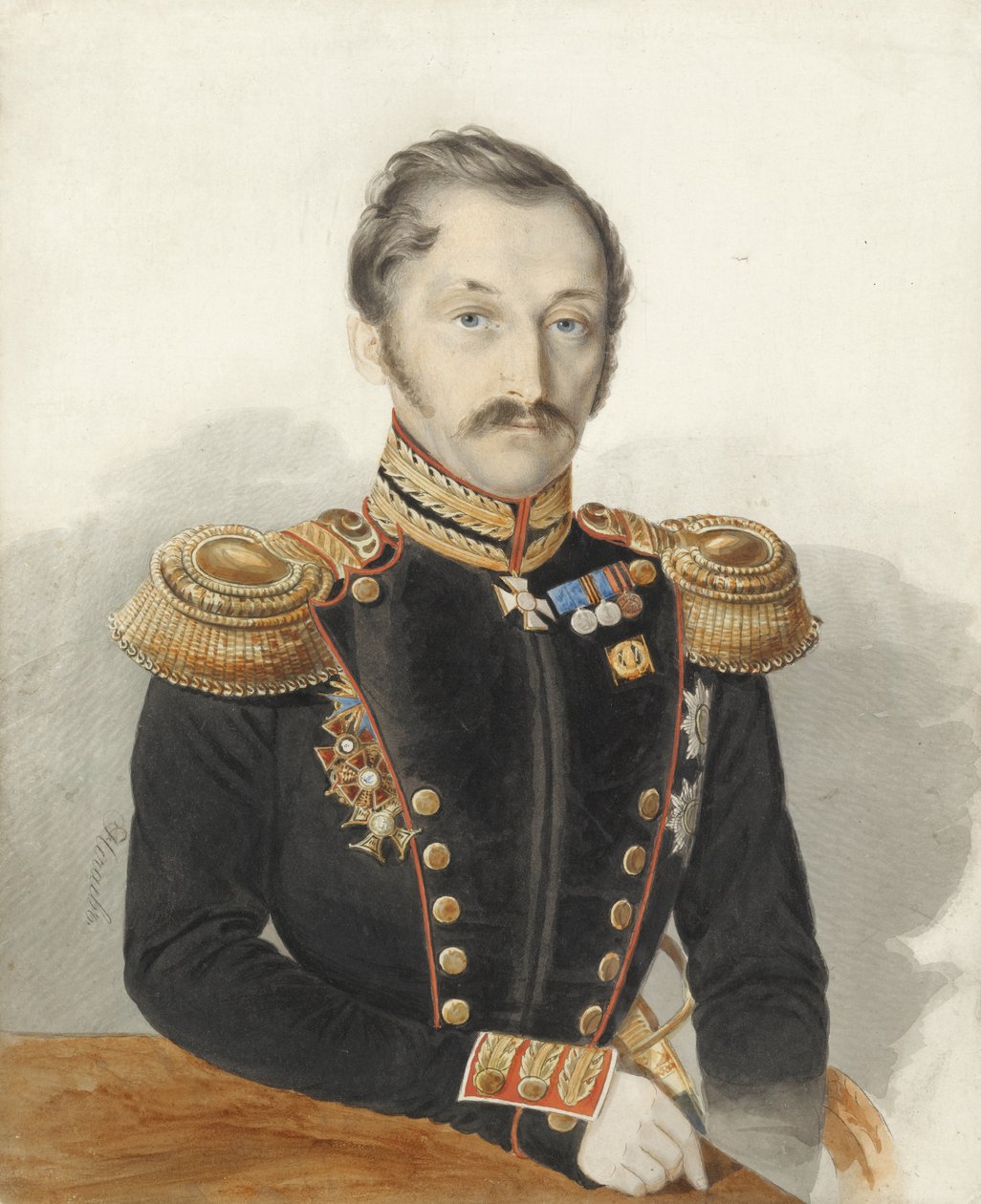 Portret generała Aleksandra Daniłowicza Oddział jęczmienia 1818-1861 autorstwa Ivan Alexeyevich Nechayev