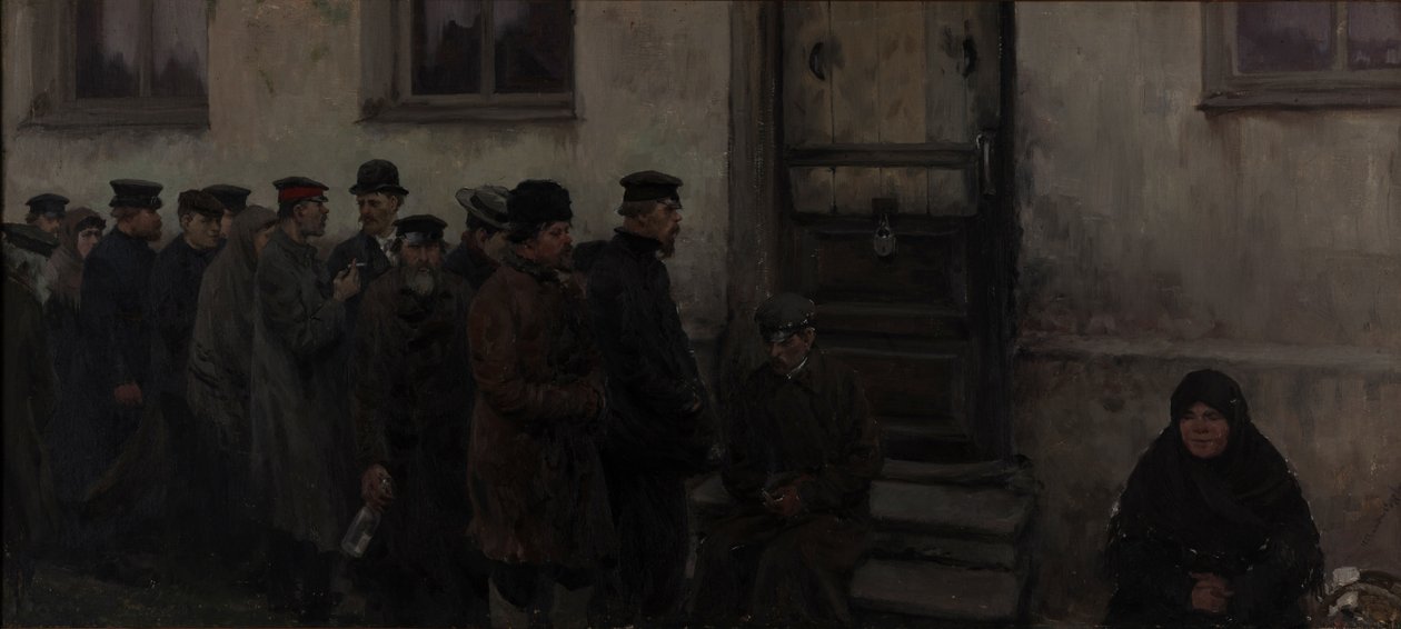 Przed tawerną autorstwa Ivan Alexeyevich Vladimirov