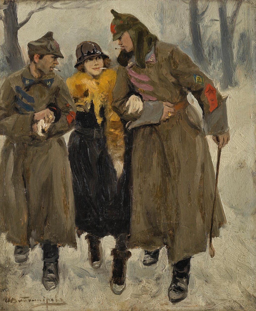 Żołnierze Z Prostytutką. autorstwa Ivan Alexeyevich Vladimirov