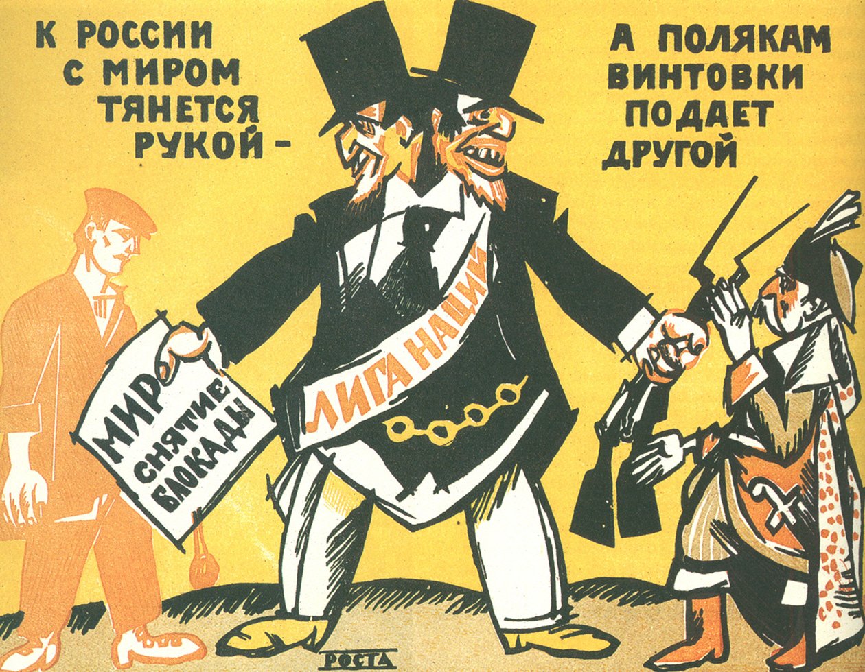 Okno Ligi Narodów ROSTA, 1920 autorstwa Ivan Andreevich Malyutin