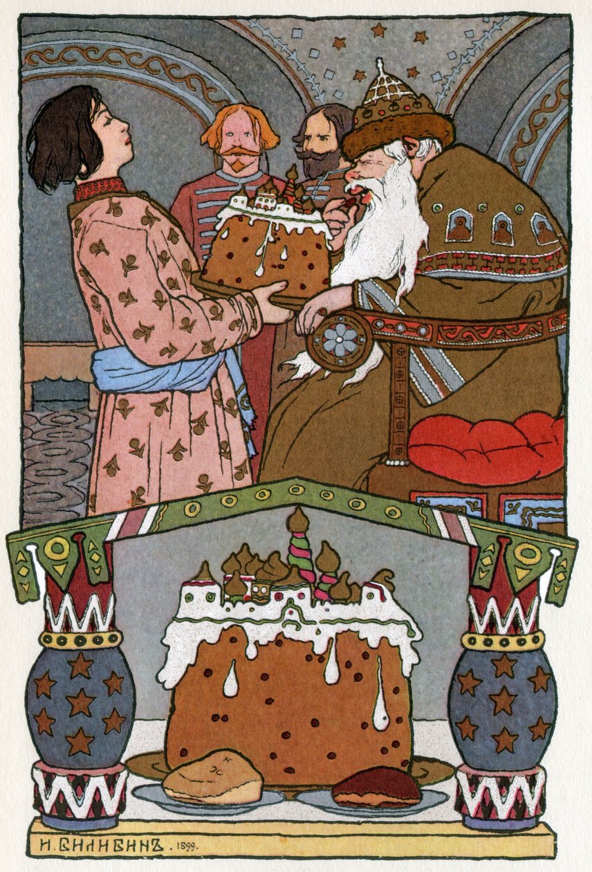 Księżniczka i żaba, ok. 1899 (litografia) autorstwa Ivan Yakovlevich Bilibin