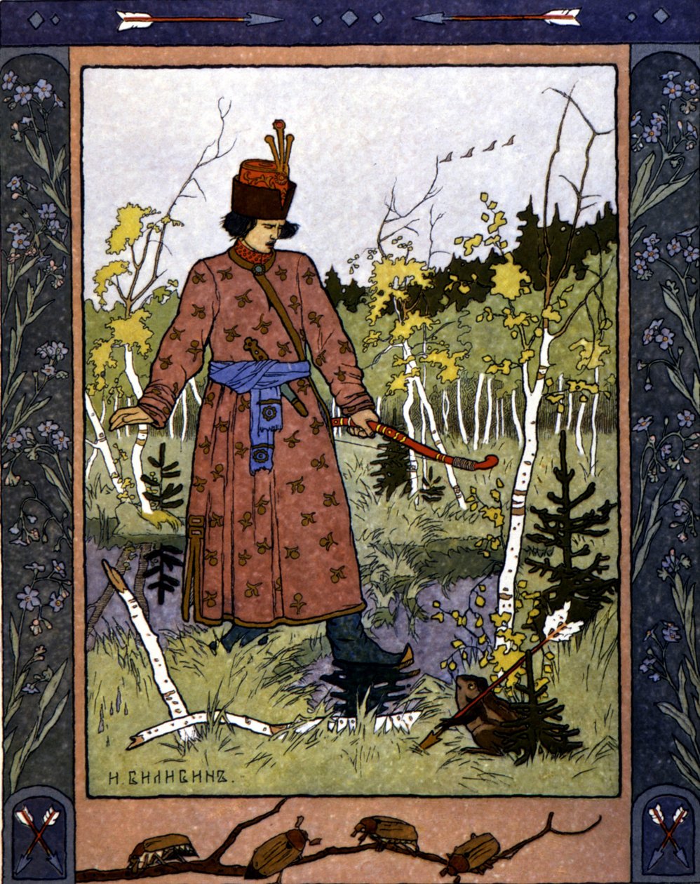 bajka rosyjska „Żabia księżniczka”, il. przez Bilibin autorstwa Ivan Bilibine