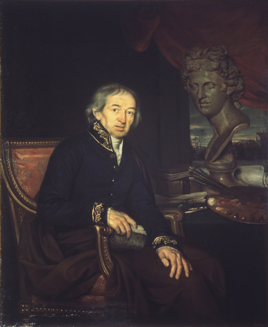 Portret artysty Dimitri Levitsky 1735-1822, 1812 autorstwa Ivan Eremeevich Yakovlev