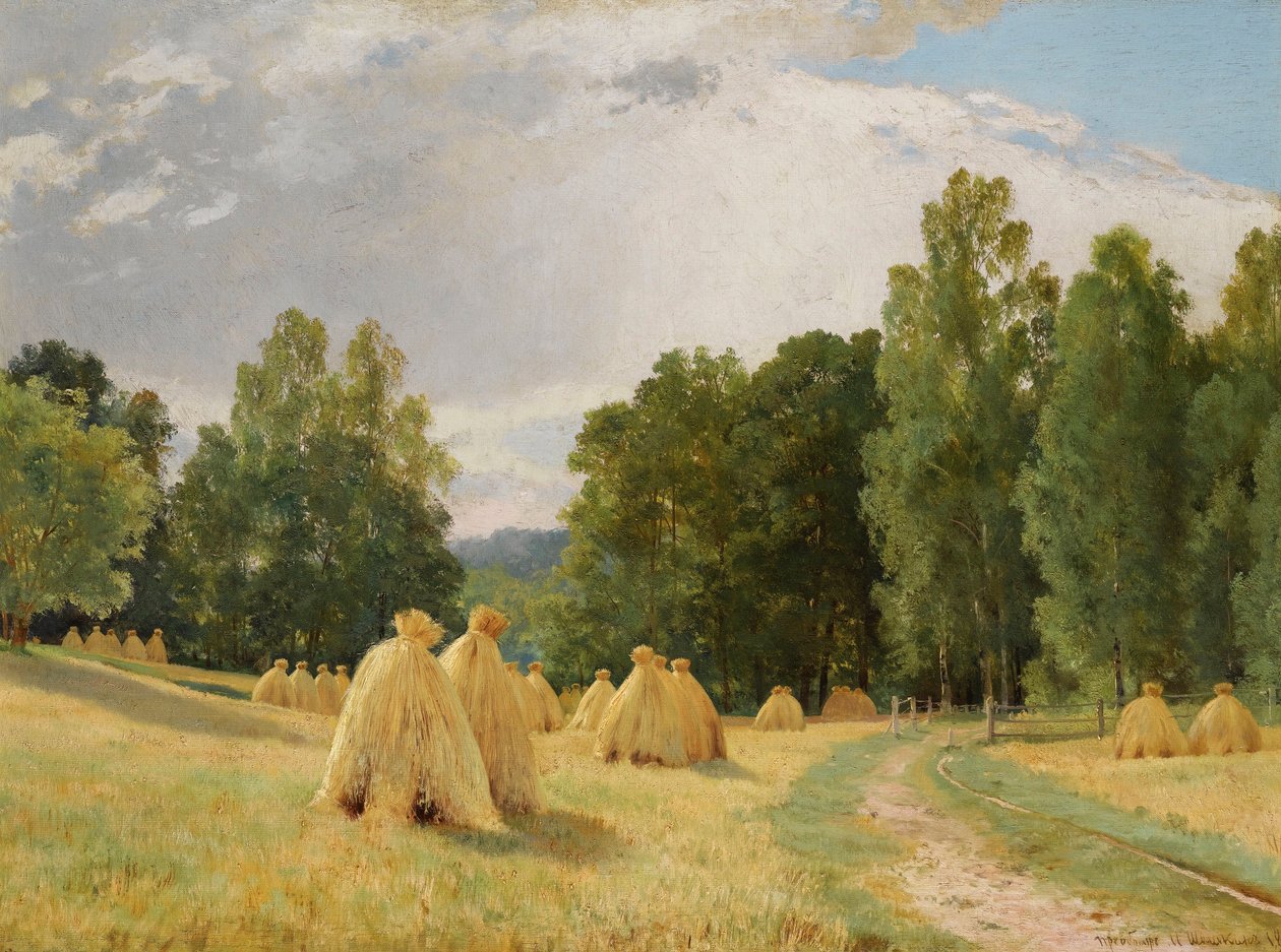 ""Meules de foin a Preobrajenskoie, Russie"" (Stóg siana, Preobrazhenskoe) Peinture d