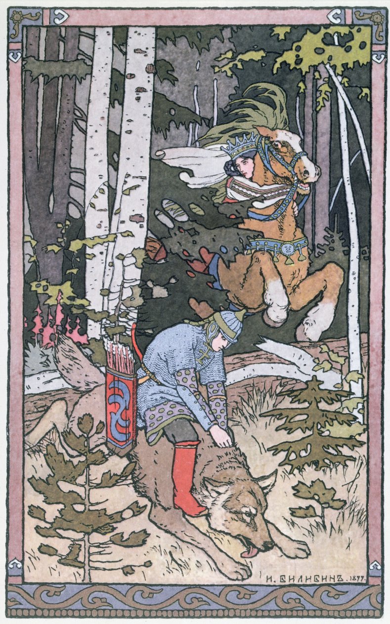 Scena z bajki rosyjskiej, 1899 autorstwa Ivan Yakovlevich Bilibin