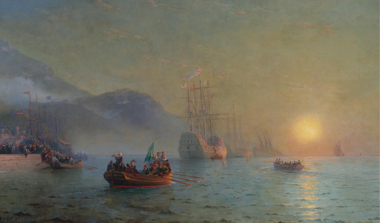 Krzysztof Kolumb płynący z Palos, 1892 autorstwa Ivan Konstantinovich Aivazovsky