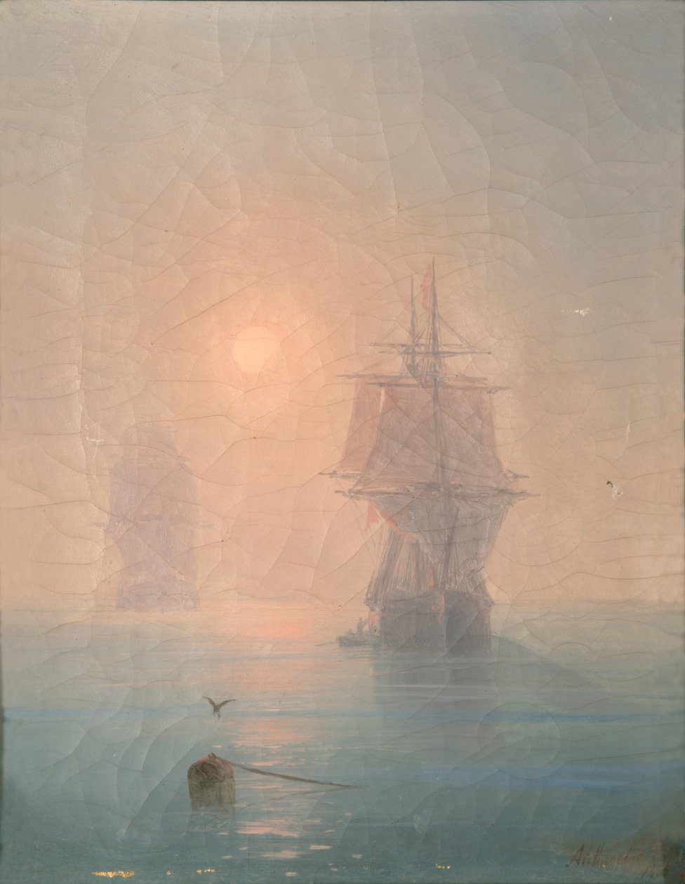 Korweta we mgle, 1886 autorstwa Ivan Konstantinovich Aivazovsky