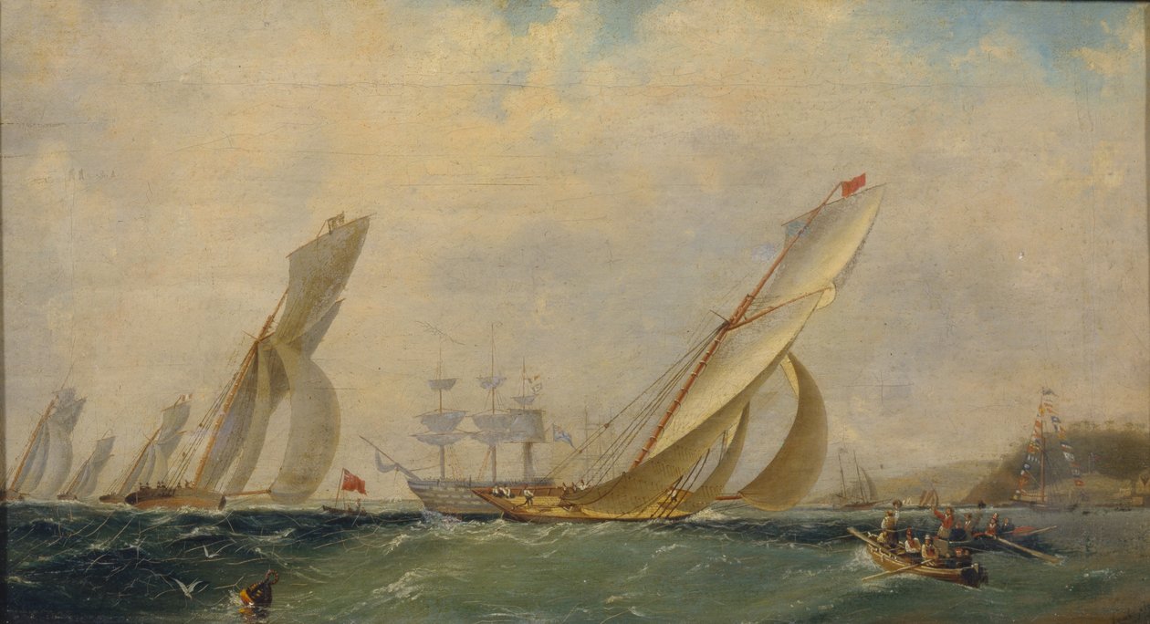 Fregata na morzu, 1838 autorstwa Ivan Konstantinovich Aivazovsky