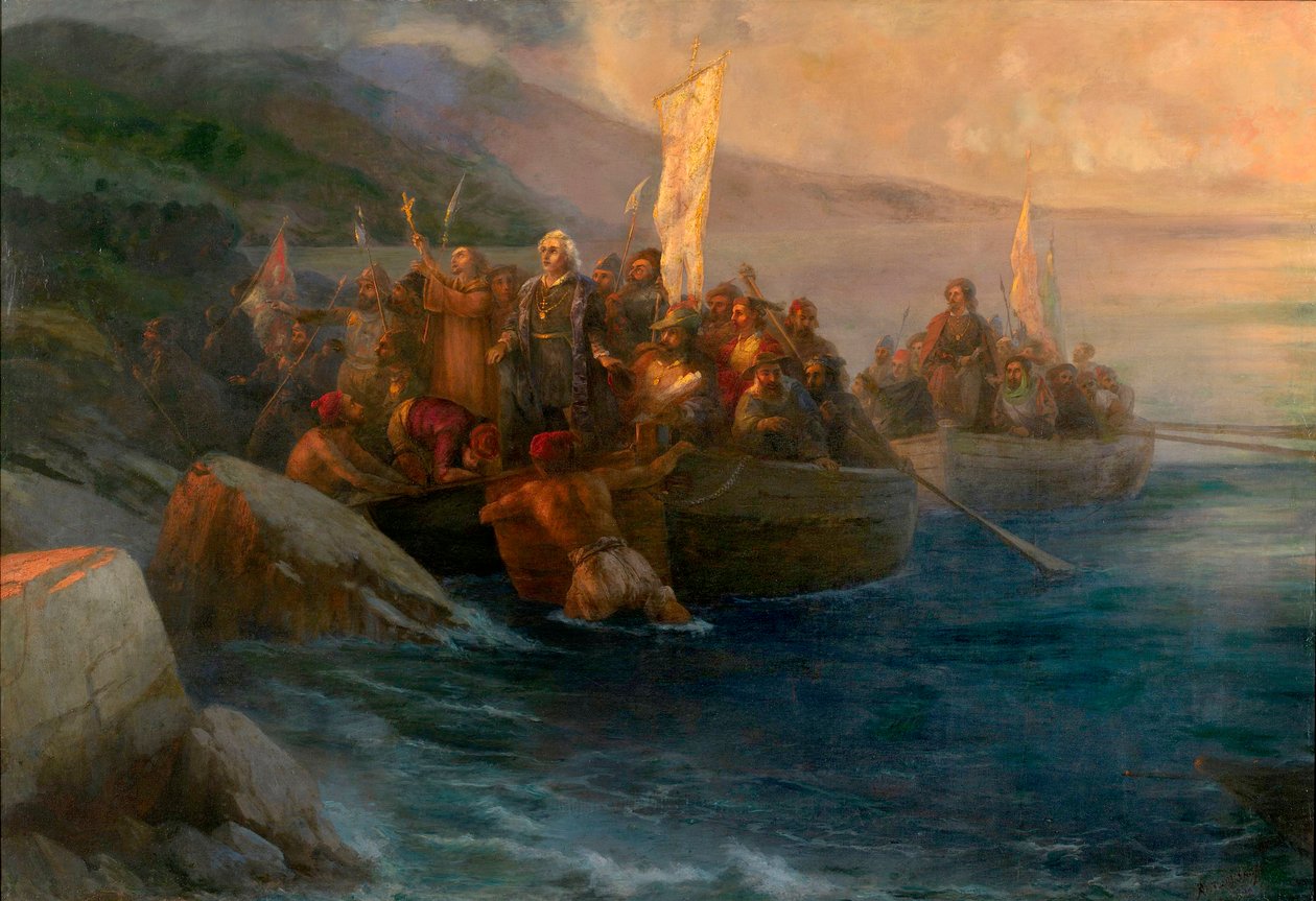 „„Przybycie odkrywcy Krzysztofa Kolumba (1451-1506) do Ameryki autorstwa Ivan Konstantinovich Aivazovsky