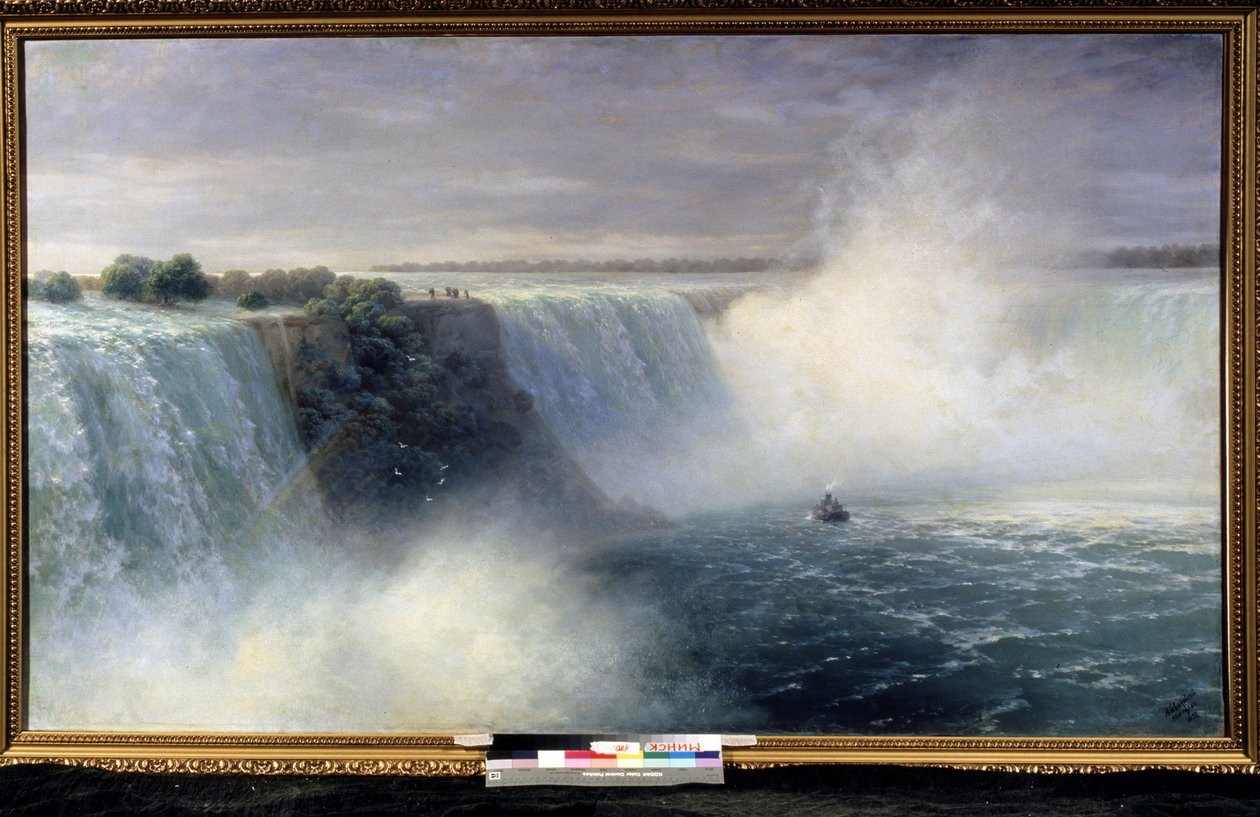 "Wodospad Niagara" Obraz Iwana Aiwazowskiego (1817-1900) 1892 Narodowe Muzeum Sztuki Republiki Białoruskiej, Mińsk autorstwa Ivan Konstantinovich Aivazovsky