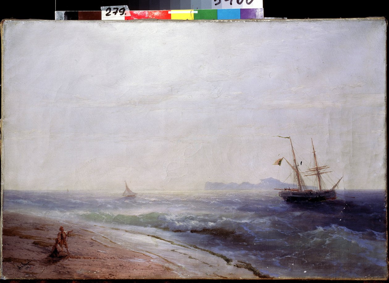 Líle de Tzapri (Włochy) (Tzapri Islandia). Peinture de Ivan Konstantinovich Aivazosky (Ivan Konstantinovich Aivazovsky autorstwa Ivan Konstantinovich Aivazovsky