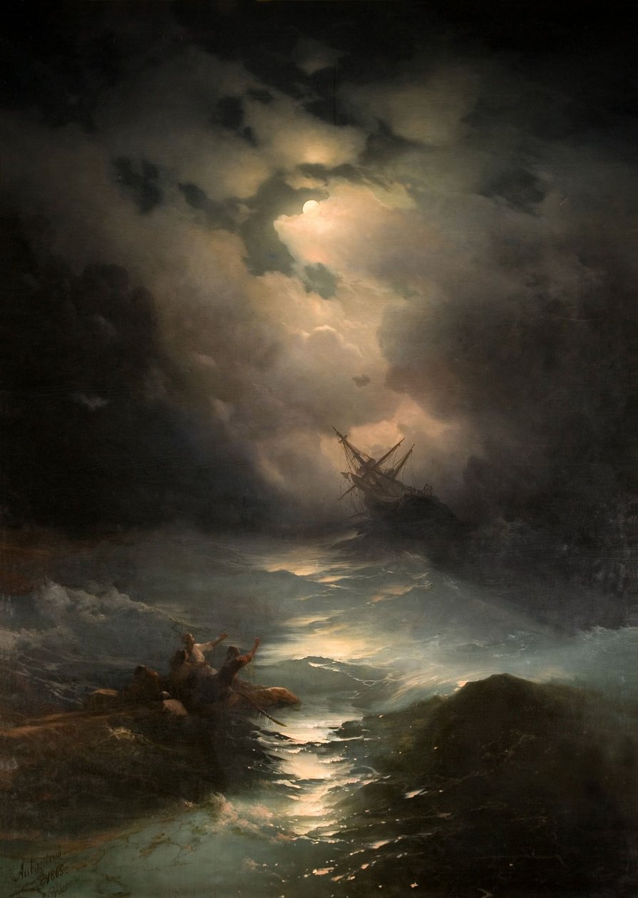 Burza na Morzu Północnym, 1865 autorstwa Ivan Konstantinovich Aivazovsky