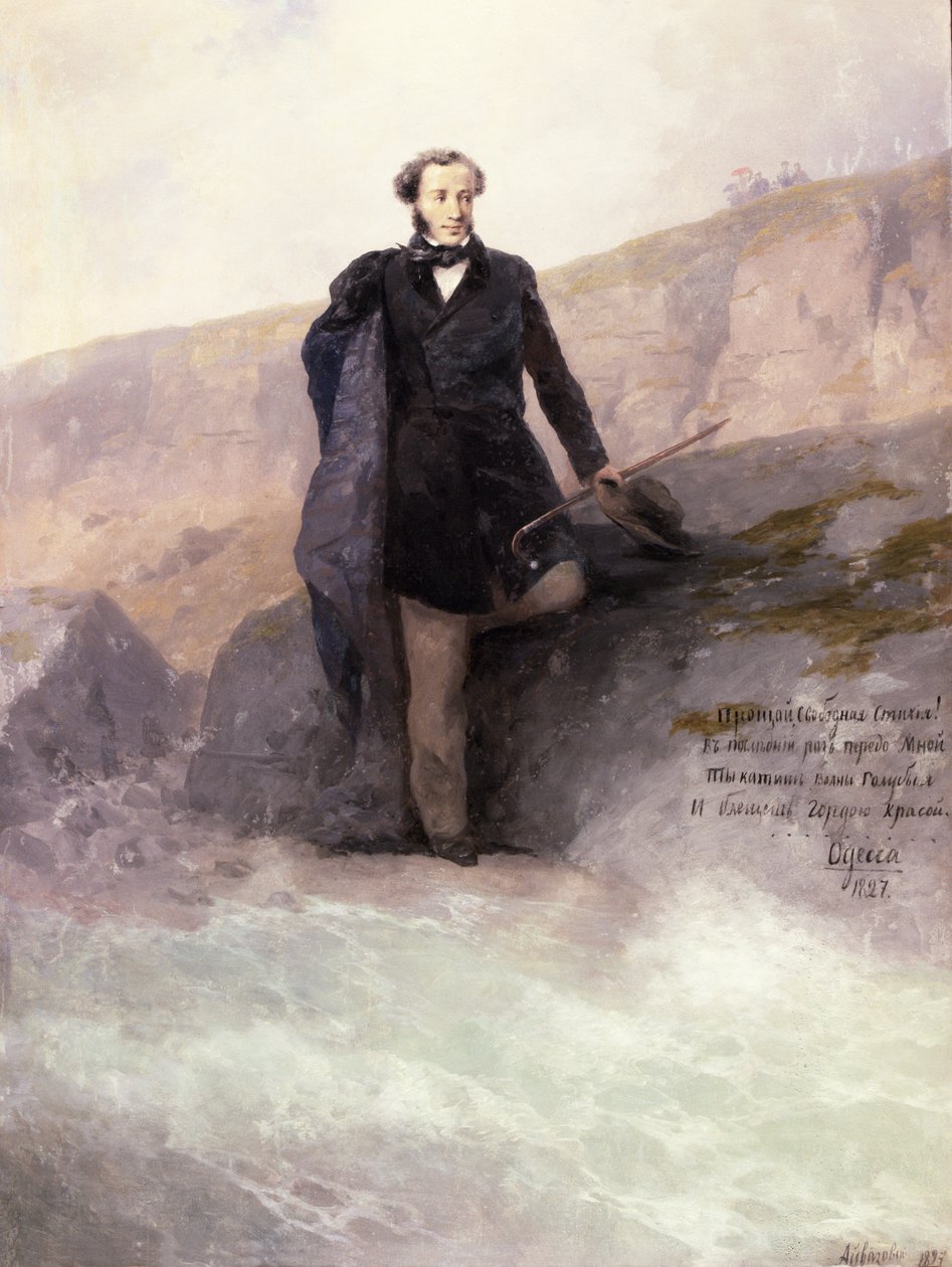 Puszkin (1799-1837) nad brzegiem Morza Czarnego, 1897 autorstwa Ivan Konstantinovich Aivazovsky