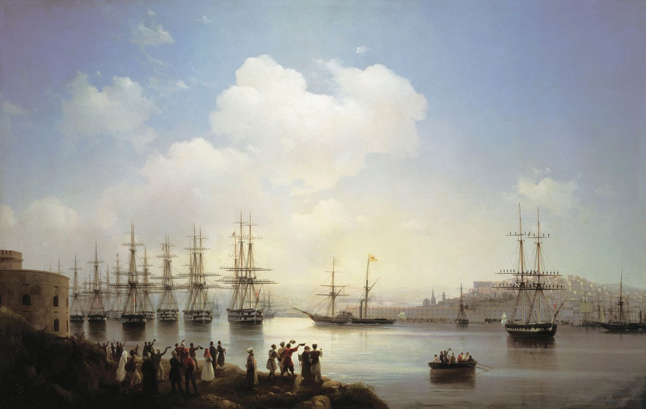 Rosyjska eskadra na najeździe na Sewastopol, 1846 autorstwa Ivan Konstantinovich Aivazovsky