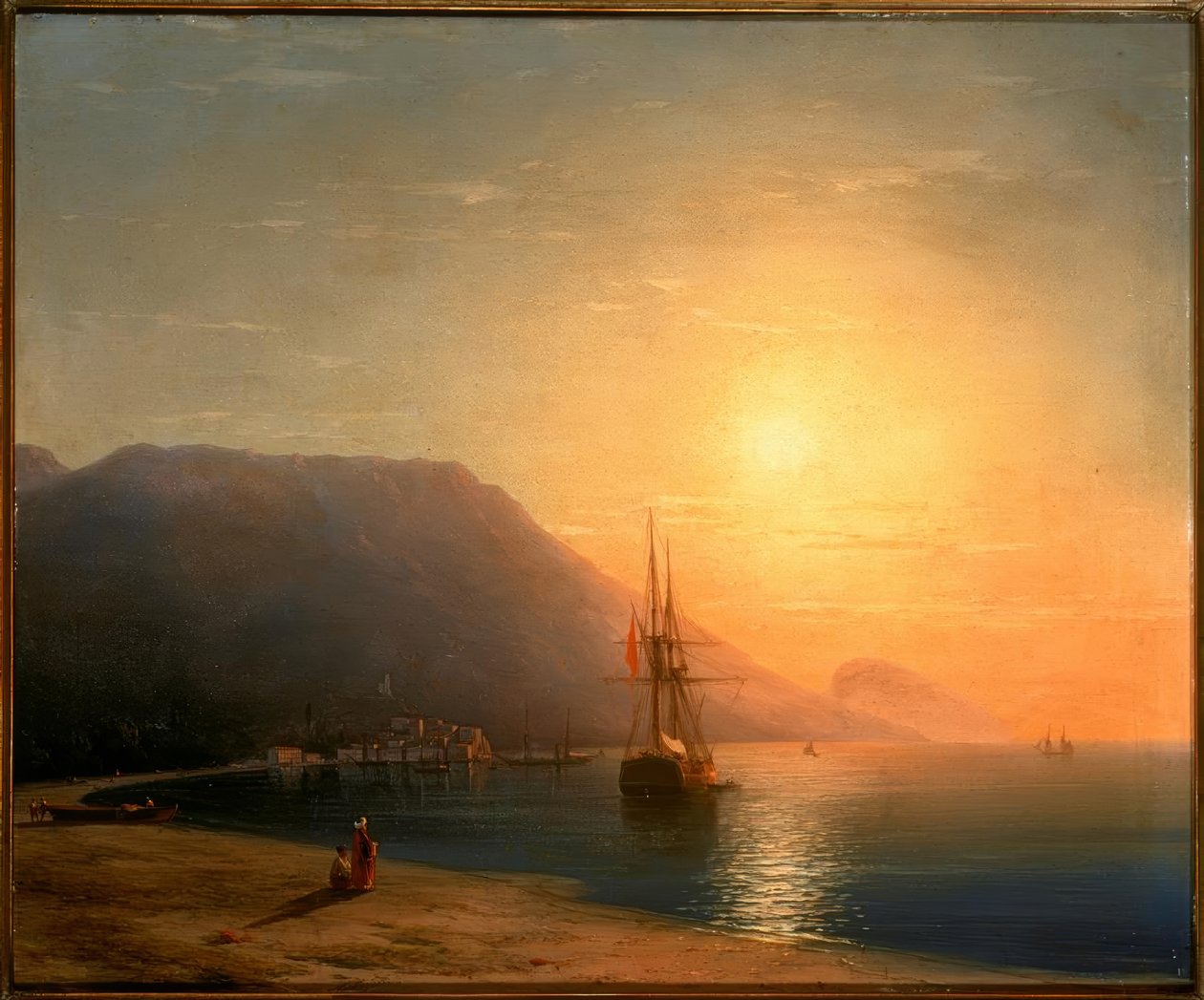 Zachód słońca nad Ajudag na krymskim wybrzeżu autorstwa Ivan Konstantinovich Aivazovsky