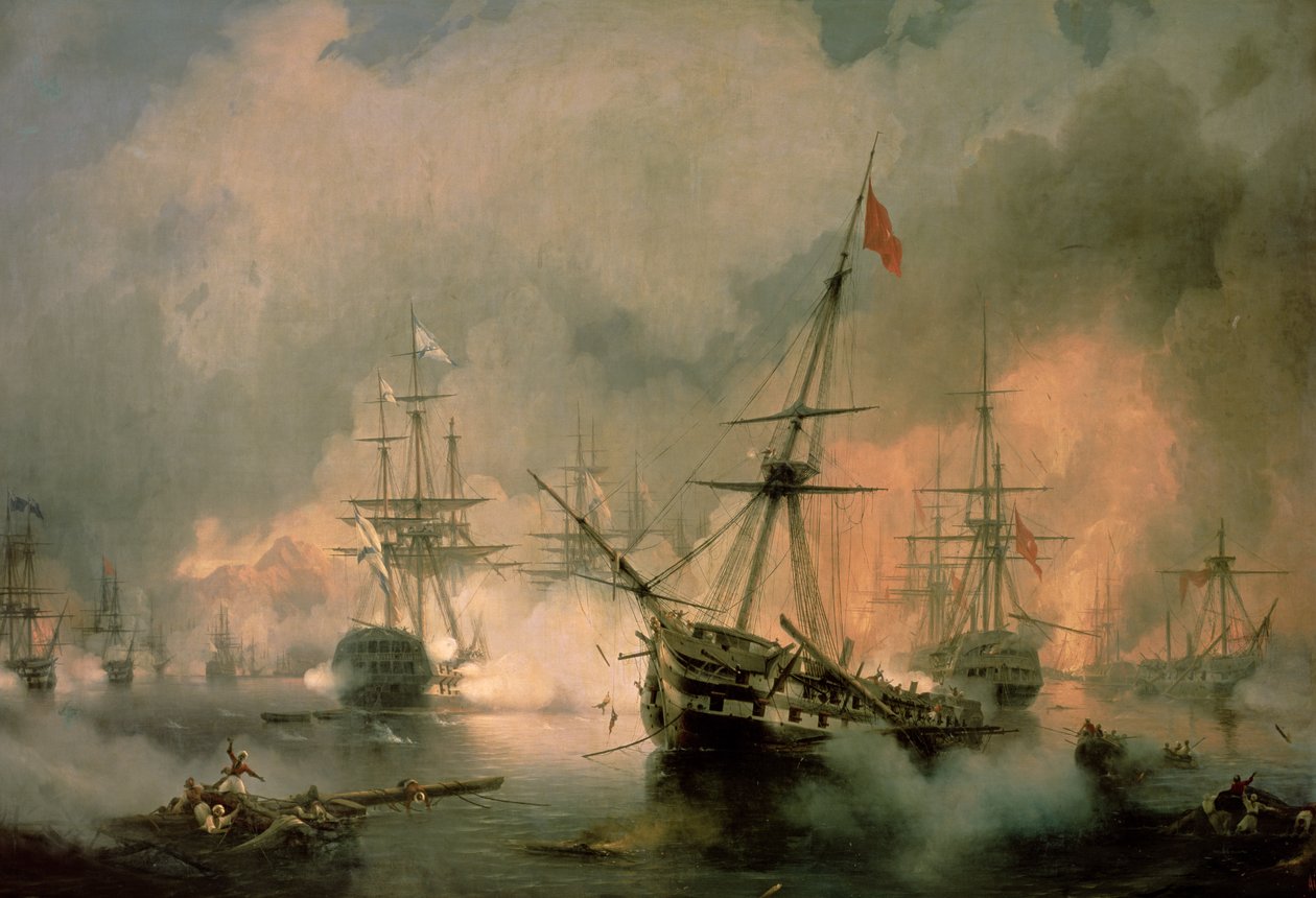 Bitwa pod Navarino, 20 października 1827 r. autorstwa Ivan Konstantinovich Aivazovsky